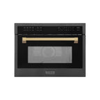 ZLINE Autograph Edition 24" 1.6 cu ft. Built-in Convection Microwave Oven in Stainless Steel and Matte Black Accents