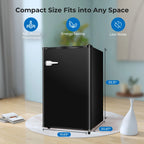 WAA Small Upright Freezer, 2.3 Cu.ft, Removable Shelves, Black