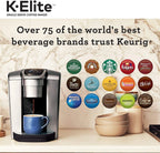 Keurig K-Elite Coffee Maker, Single Serve K-Cup Pod Coffee Brewer, With Iced Coffee Capability, Brushed Silver