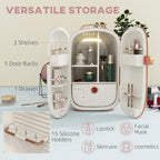 HOMCOM Portable Skincare Fridge with LED Display, 12L Mini Fridge for Beauty, Makeup and Cosmetics