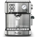 Plum Chef Espresso Machine, 20 Bar Coffee Maker with Foaming Milk Frother Wand, Espresso & Cappuccino Latte Maker Coffee Machine, 850W, 1.6L Removable Water Tank, Black&Silver