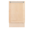 ZLINE 18" Tallac Series 3rd Rack Top Control Built-In Dishwasher in Unfinished Wood and Traditonal Handle, 51dBa