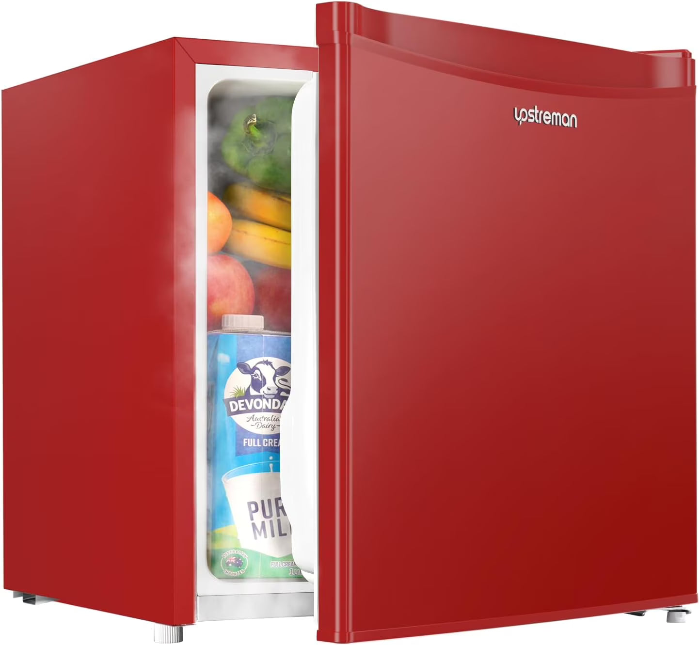 Upstreman 1.7 Cu.ft Mini Fridge with Freezer, Dorm Essentials, Adjustable Thermostat, Energy Saving, Low Noise, Single Door Compact Refrigerator for Dorm, Office, Bedroom, Blue-FR17