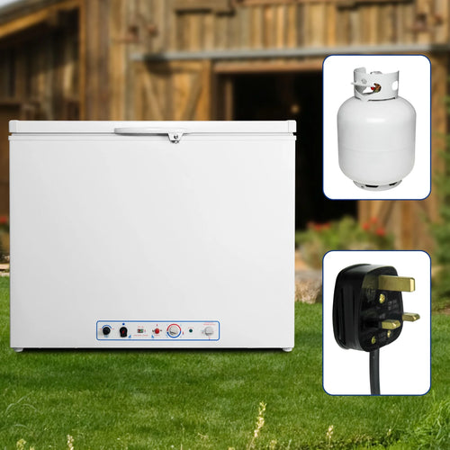 7 Cu ft Propane Chest Freezer LPG/110V 2 Way Freezer with Lock and Top Open Door Outdoor Camping