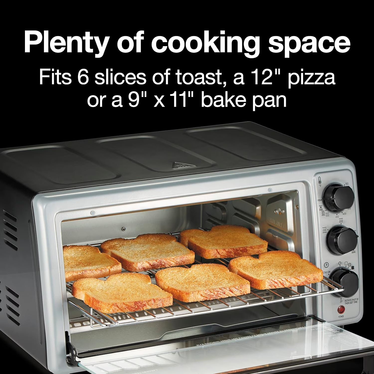 Simply-Crisp Air Fryer Toaster Oven Combo, 4-in-1 Countertop Convection Oven with Bake & Broil, Fits 6 Slices Bread or 12" Pizza, Auto Shutoff, Black