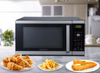 Farberware Countertop Microwave 900 Watts, .9 cu ft - Microwave Oven With Child Lock - Perfect for Apartments and Dorms - Easy Clean Grey Interior, Stainless Steel