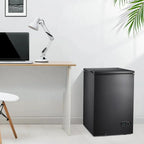 KNDKO 3.5cu.ft Compact Chest Freezer, Mini Freezer with Adjustable Temperature, 2 Removable Baskets, Top Open Door, Energy Saving, Black