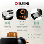 Haden Heritage 1.7 Liter Electric Kettle with 2 Slice Bread Toaster, White