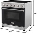 KOSTCH 36 inch Electric Range, 5-Burner Cooktop with 6.0 cu ft Convection Oven, Glass Top, in Stainless Steel