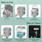 KISSAIR Nugget Ice Maker Countertop with Soft Chewable Pellet Ice, Portable Ice Machine with Handle, 35lbs/24H, Grey
