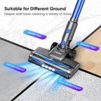 YOMA Cordless Vacuum Cleaner, 6-in-1 Rechargeable Stick Vacuum, 60mins Max Runtime, Lightweight 2200mAh Battery Powerful Vacuum Cleaner for Home Hard Floor Pet Hair-N12