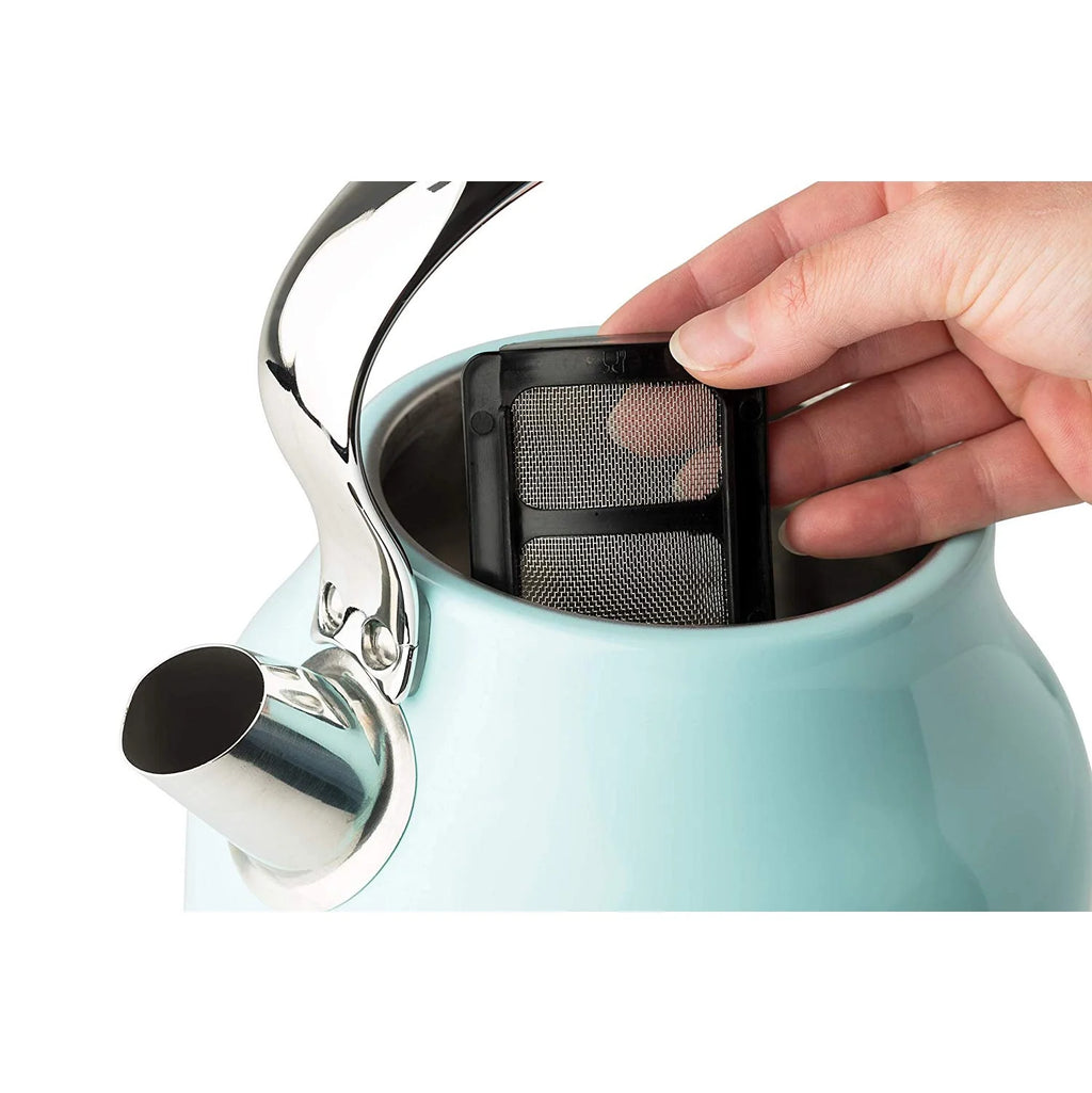 Open Box Haden Heritage 1.7L Stainless Steel Electric Water Kettle, Turquoise