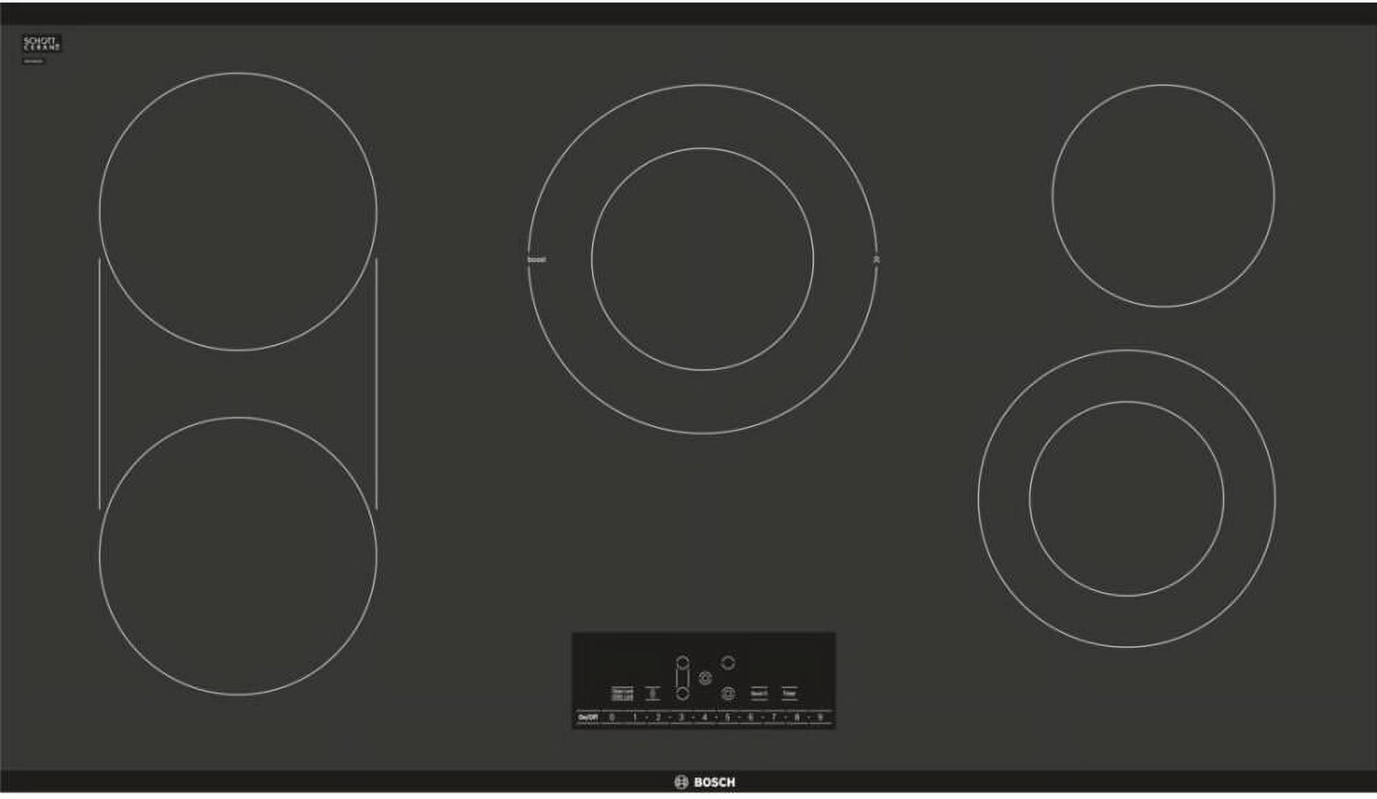 Bosch NET8668UC 36 inch Black Built-In Electric Cooktop