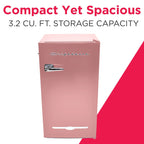 Frigidaire EFR376-C-PINK 3.2-Cu.-Ft. 65-Watt Retro Bar Fridge with Side Bottle Opener (Pink)