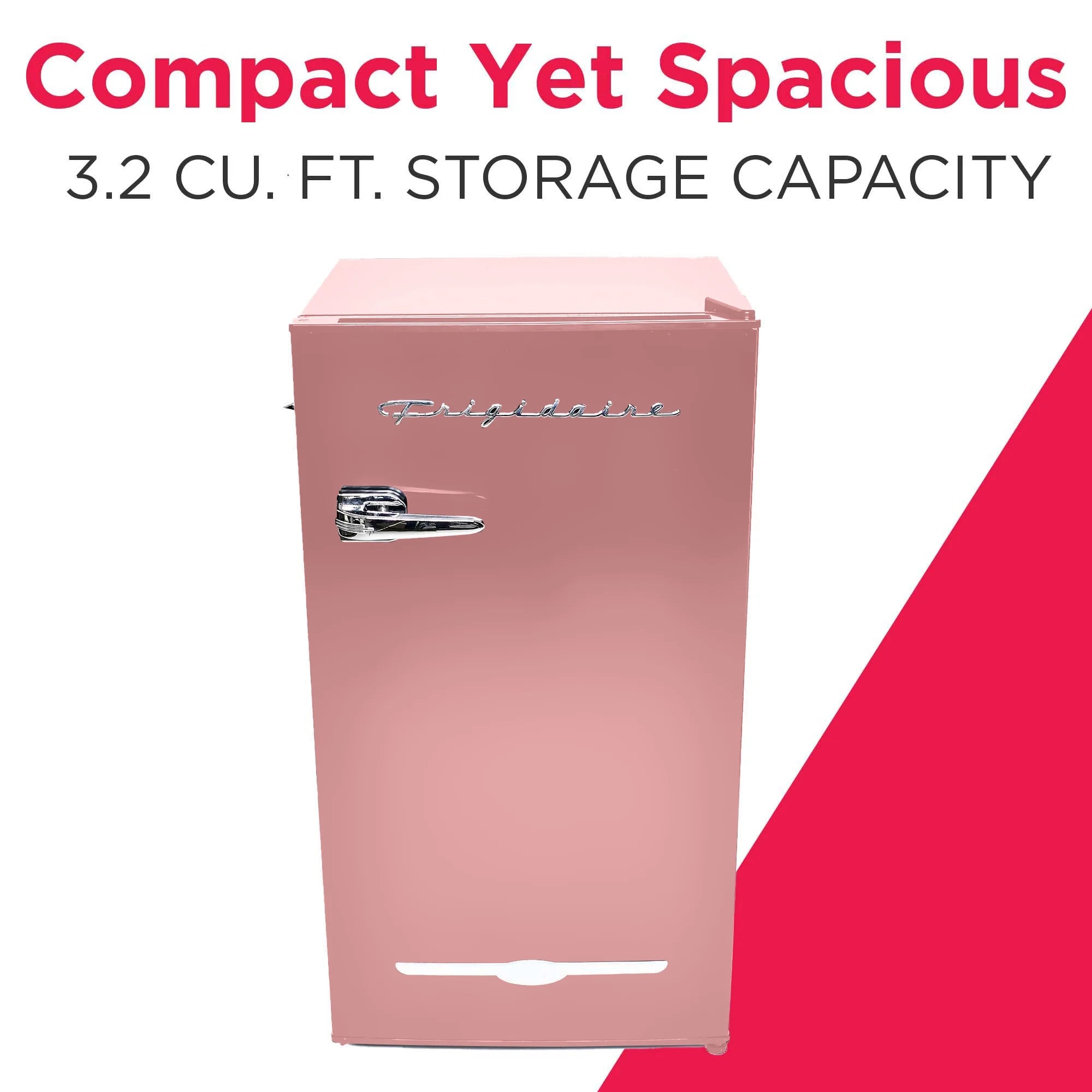 Frigidaire EFR376-C-PINK 3.2-Cu.-Ft. 65-Watt Retro Bar Fridge with Side Bottle Opener (Pink)