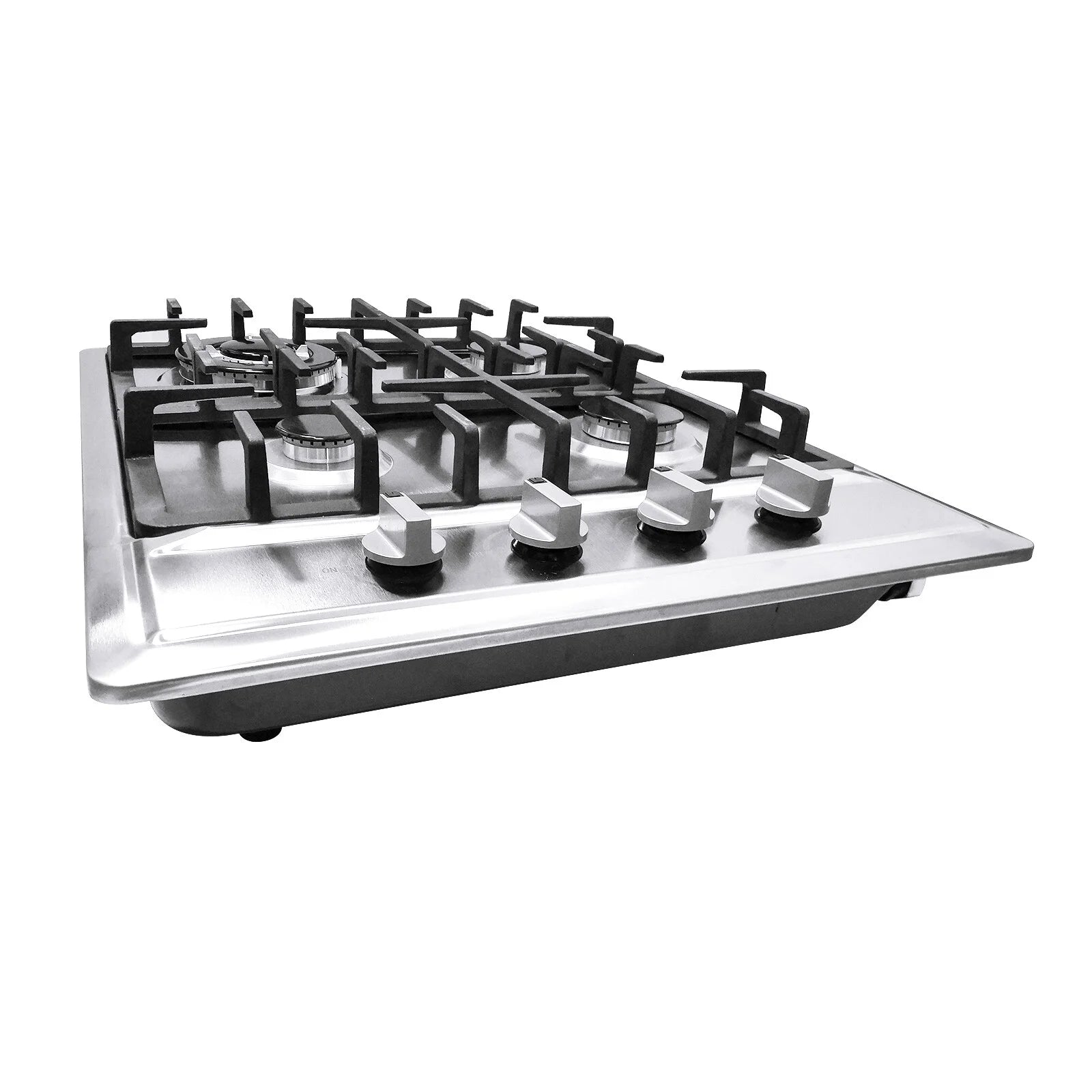 Stainless Steel 4-Burner Gas Stove, 3.0KW+1.75KW+1.0KW, Built-In Cooktop with Rotary Switch for Homes, Restaurants