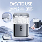 Moifoi Nugget Ice Maker Countertop, Portable Ice Machine with Self-Cleaning Function, 35lbs/24H, Easy Operation, Silver