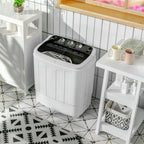 Topcobe 8 Lbs Compact Mini Twin Tub Washing Spiner Machine, Space Saving Washer for Home and Apartment