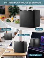 FOHERE 1.1 Cu.Ft Mini Freezer Countertop, Compact Upright Freezer with Reversible Door, Removable Shelves, Small freezer for Home/Dorms/Apartment/Office, Black