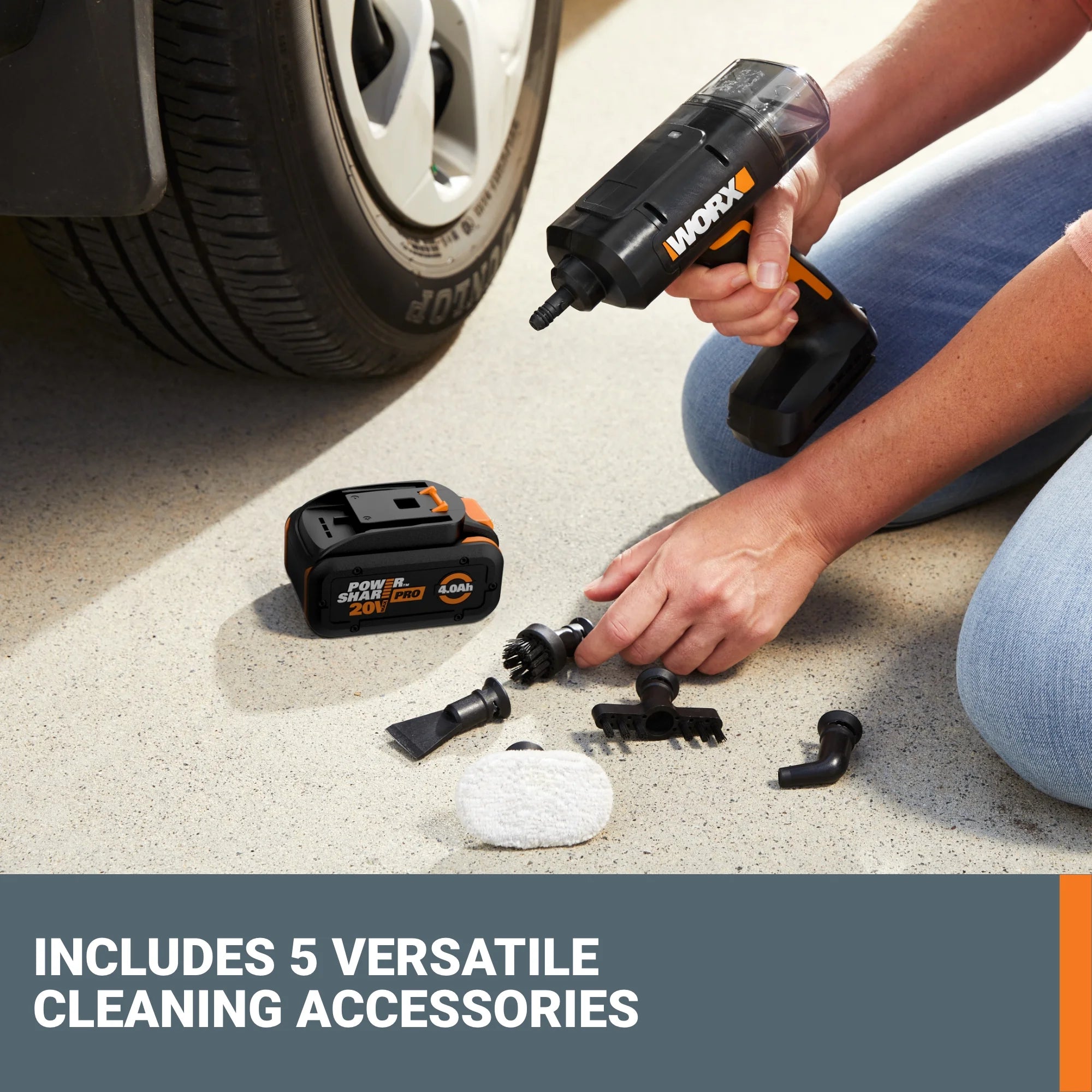 Worx WX770L 20V SteamStorm�?Battery Powered Cordless Handheld Steam Cleaner