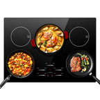 Sunmaki 30-Inch Electric Cooktop, 5-Burner Built-in Ceramic Glass Stove Top with Touch Control, 10600W