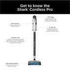 Restored Shark? Cordless Pro Stick Vacuum with Clean Sense IQ Technology, PowerFins PLUS Brushroll, Crevice Tool Included, HEPA Filtration, IZ540H (Refurbished)