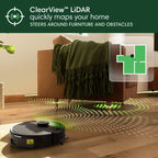 iRobot Roomba 105 Vac Robot Vacuum and Self-Charging Dock with Intense Power Lifting Suction, LiDAR�?Navigation, Multi-Surface Cleaning,