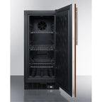 15" wide frost-free freezer for built-in or freestanding use, with integrated door frame to accept overlay panels