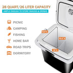 Segawe 28Qt Mini Thermoelectric Cooler/Warmer Portable Electric Car Fridge Travel Road Trips Camping Top Door