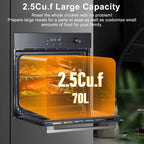 24" Single Wall Oven, 2.5Cu.ft Convection Built-in Oven, Touch Screen