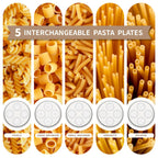 Metal Gourmet Pasta Press Attachment for Kitchenaid Stand Mixer, Pasta Maker Attachment with 5 Interchangeable Plates, Spaghetti Bucatini Fusilli Large/Small Macaroni