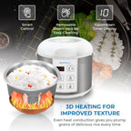Buffalo Classic Rice Cooker with Clad Stainless Steel Inner Pot - Electric Rice Cooker for White/Brown Rice, Grain - Easy-to-clean, Non-Toxic & Non-Stick, Auto Warmer (5 Cup)