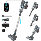 Cordless Vacuum Cleaner,30Kpa 60Mins Stick Vacuum Cleaner with LED Touch Screen,Lightweight Vacuum for Home Pet Hair Carpet Hard Floors V11(Blue)