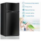 Barara King Fridge Freezer, Refrigerator,2 Doors Cold-rolled Sheet Compact Refrigerator-Black