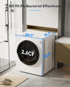 TABU Washer and Dryer Set, 19LBS Fully Automatic Washing Machine & 8.8LBS Clothes Dryer (White&White)