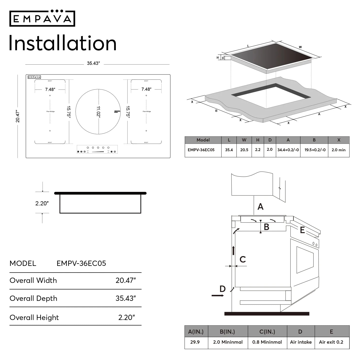Built-In 36-in 5 Elements Black Induction Cooktop Including Bridge Element