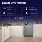 Equator 24" Built in 14 place Dishwasher in Stainless Energy Star Certfied, Quiet Operation and Advanced Santization