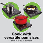 Hamilton Beach Induction Stove Cooktop, Electric Induction Burner and Hot Plate for Cooking, Black