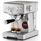 Neretva Espresso Machine 15 Bar Professional Espresso Maker with Milk Frother Steam Wand, Cappuccino & Latte Machine, Espresso Coffee Machine for Home- Stainless Steel