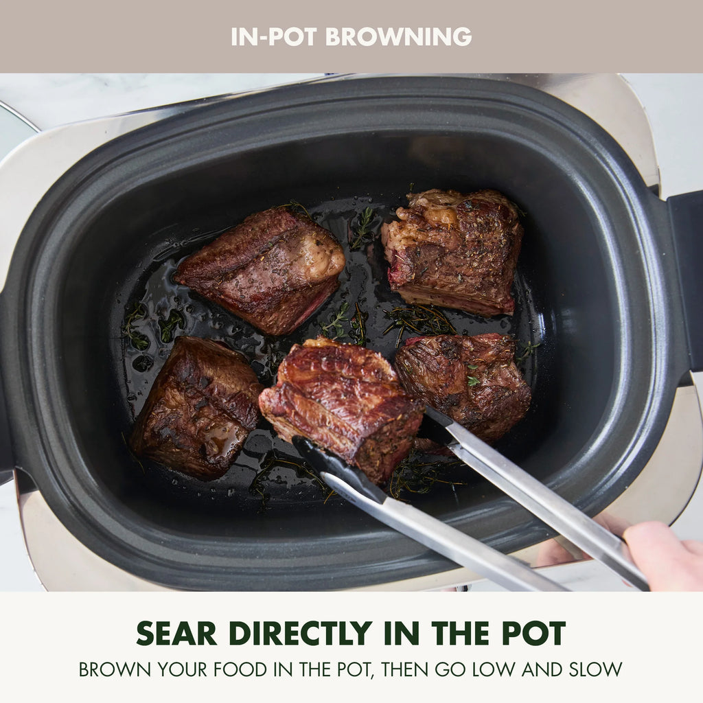 GreenPan 6-Quart, 14-in-1 Slow Cooker, Family Size, Ceramic Nonstick, Dishwasher Safe Parts, Black