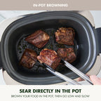GreenPan 6-Quart, 14-in-1 Slow Cooker, Family Size, Ceramic Nonstick, Dishwasher Safe Parts, Black
