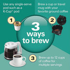 Hamilton Beach 49976 FlexBrew Trio 2-Way Coffee Maker, Compatible with K-Cup Pods or Grounds, Combo, Single Serve & Full 12c Pot, Black