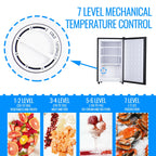DEMULLER Upright Freezer with 7 Adjustable Thermostat Stand-up Single Door Freezers Black