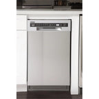 Pemberly Row 18" Stainless Steel Front Control Dishwashers in Silver