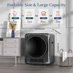 Zynkez Portable Clothes Dryer,1.6 Cu.ft.,110V Electric Compact Laundry Dryer with Stainless Steel Tub for Apartments, Dorms, RVs (White)
