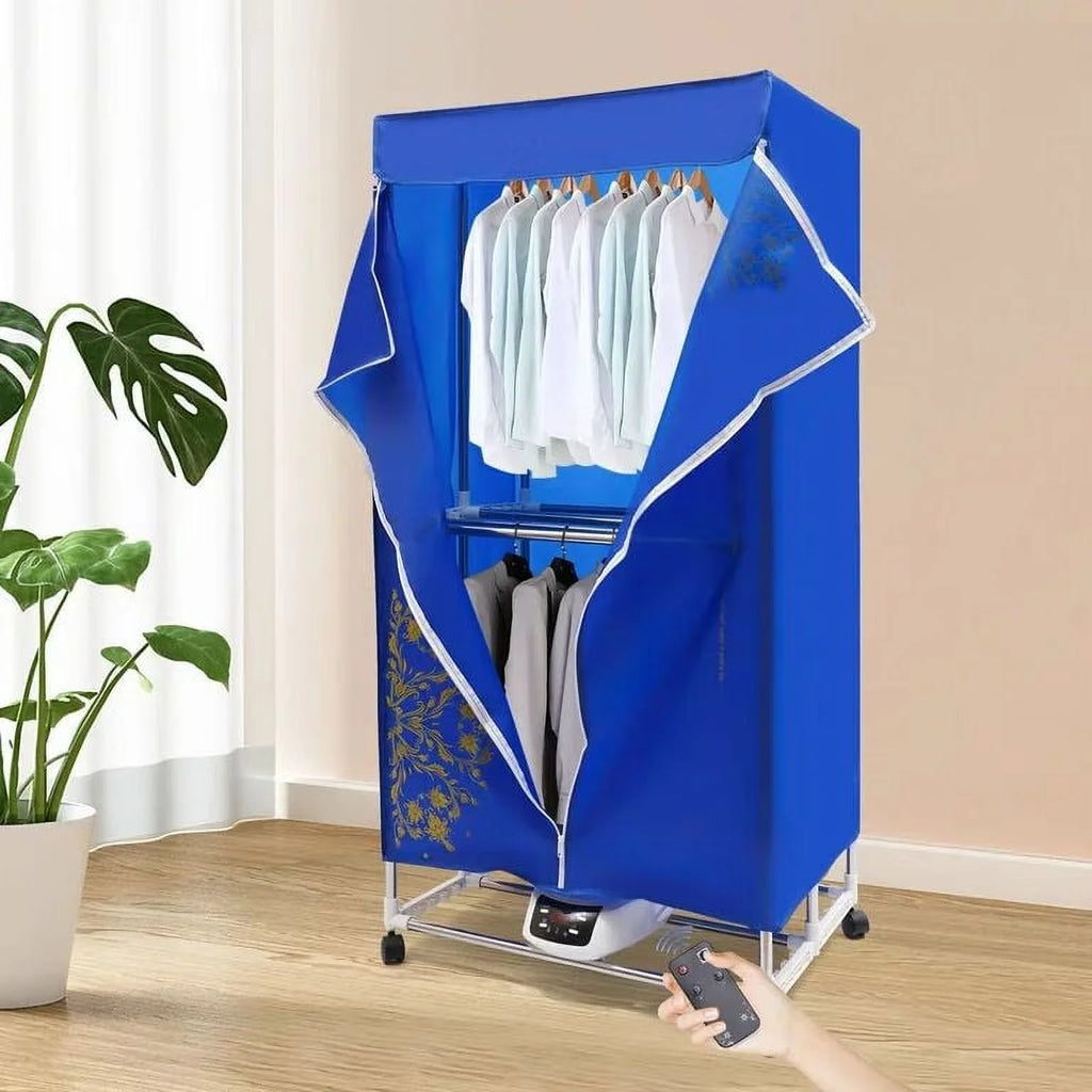Anqidi Folding Portable Electric Clothes Dryer 2 Layer 3 Gear Timing Laundry Drying Rack + Remote 1500W