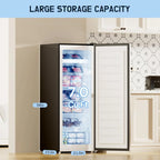 Upstreman 7.0 Cu.Ft Upright Freezer Convertible Fridge/Freezer, Garage Ready Deep Freezer with Reversible Door, UP70 White
