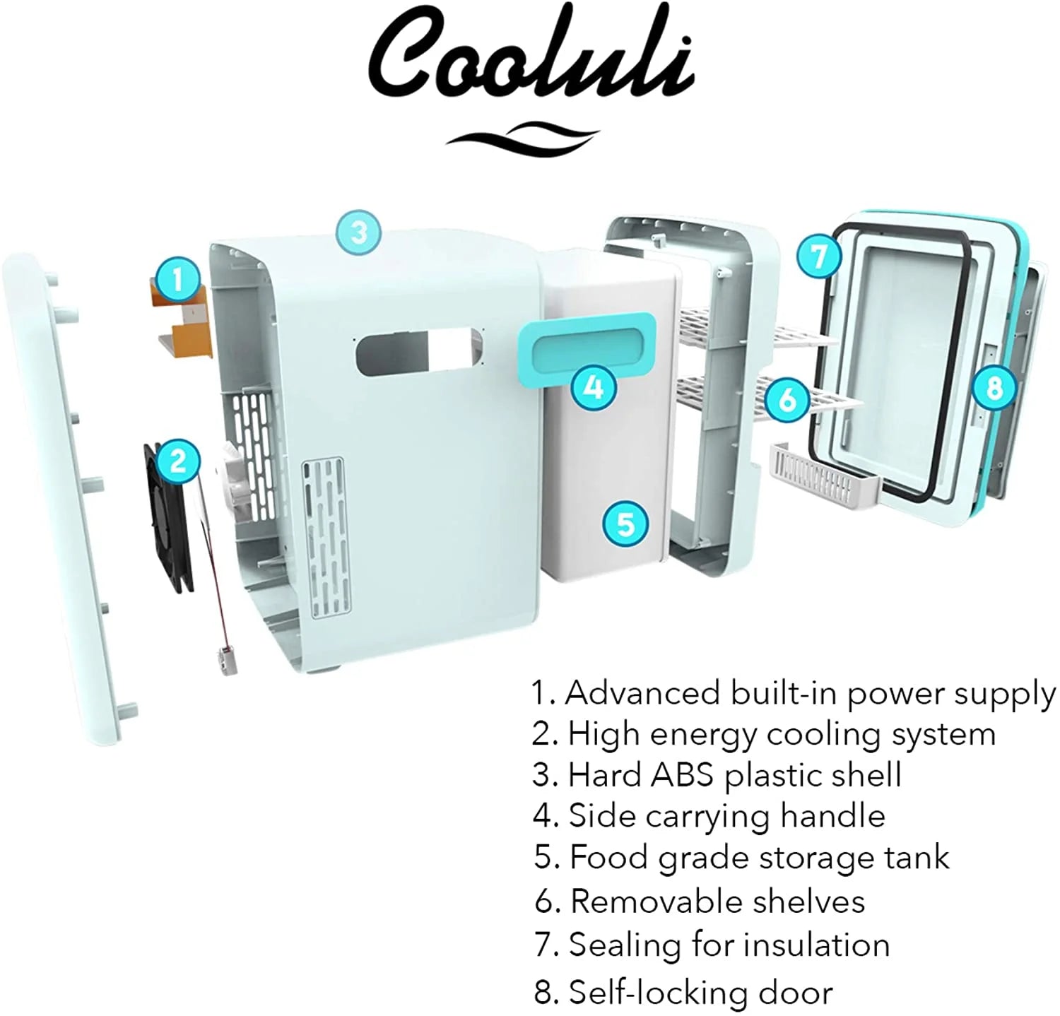 Cooluli Classic White 10 Liter Compact Portable Cooler Warmer Mini Fridge for Bedroom, Office, Dorm, Car - Great for Skincare & Cosmetics (110-240V/12V)