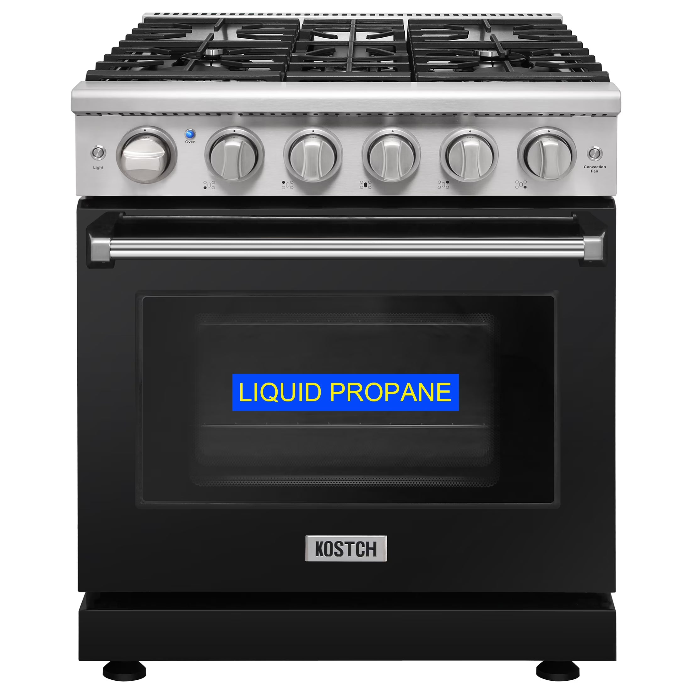 KOSTCH 30-in 5 burners 4.55-cu ft Convection Oven Freestanding Liquid Propane Gas Range ( Stainless steel )