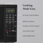 Farberware FMGZ09BKA 0.9 Cu. Ft. Microwave Oven, 900W, Digital Control, LED Display, 6 Cooking Presets, Black